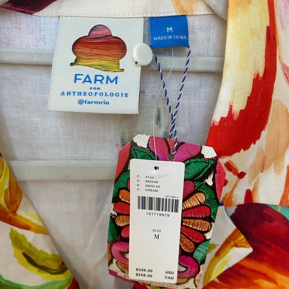 Farm Rio Anthropologie Floral scalloped hem button down shirt dress - Picture 10 of 10